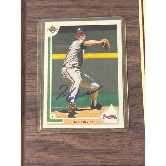 Tom Glavine Signed Baseball Card Plaque Atlanta Braves Career Highlights - Picture 6 of 7
